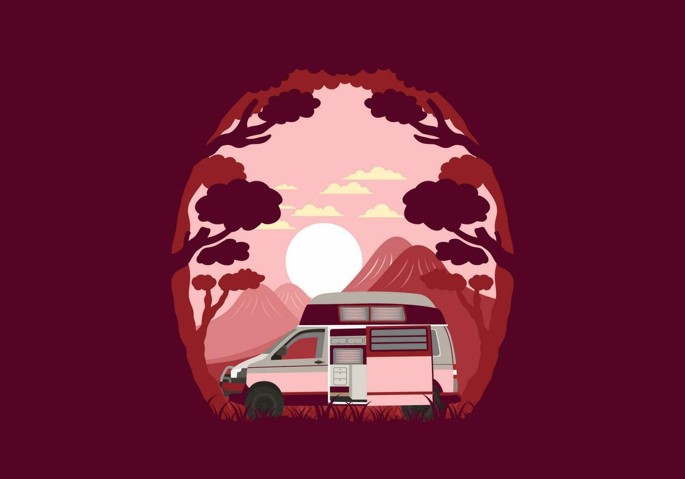 vistoso ilustración Insignia de caravana en naturaleza vector