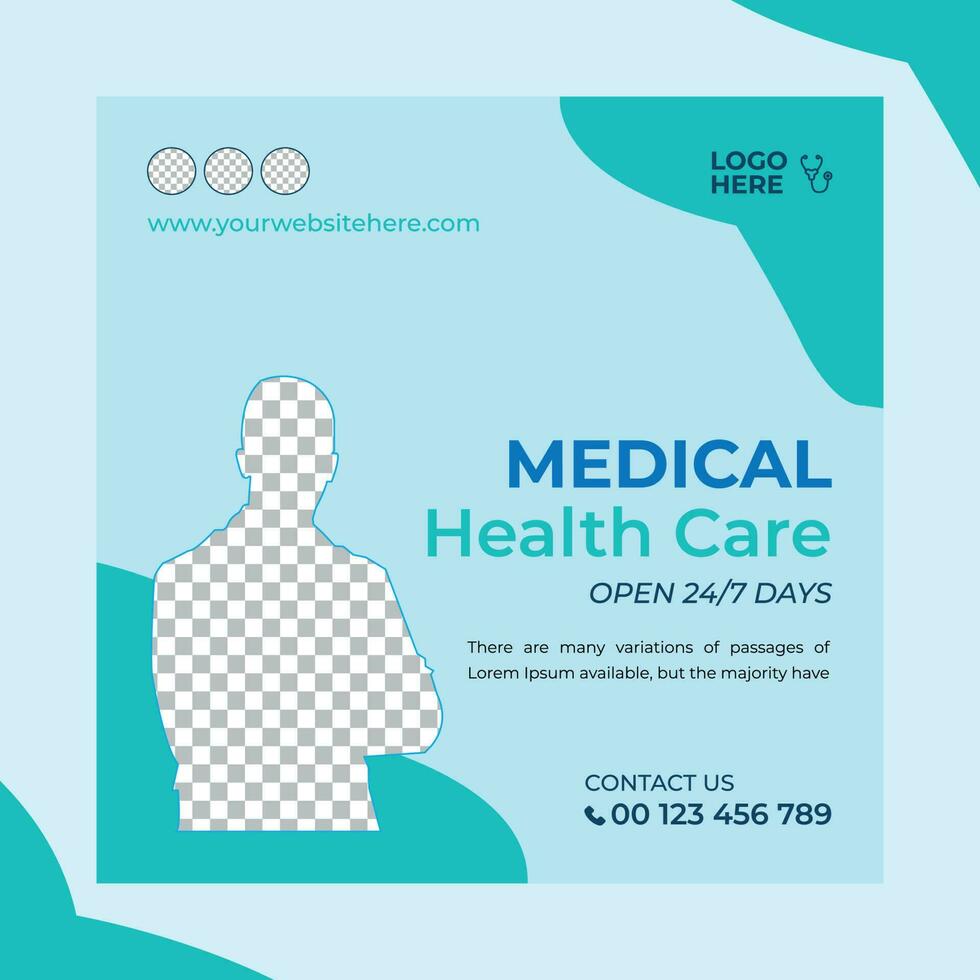 Medical social media post. Suitable for social media posts and web or internet ads. Vector illustration with Photo College.