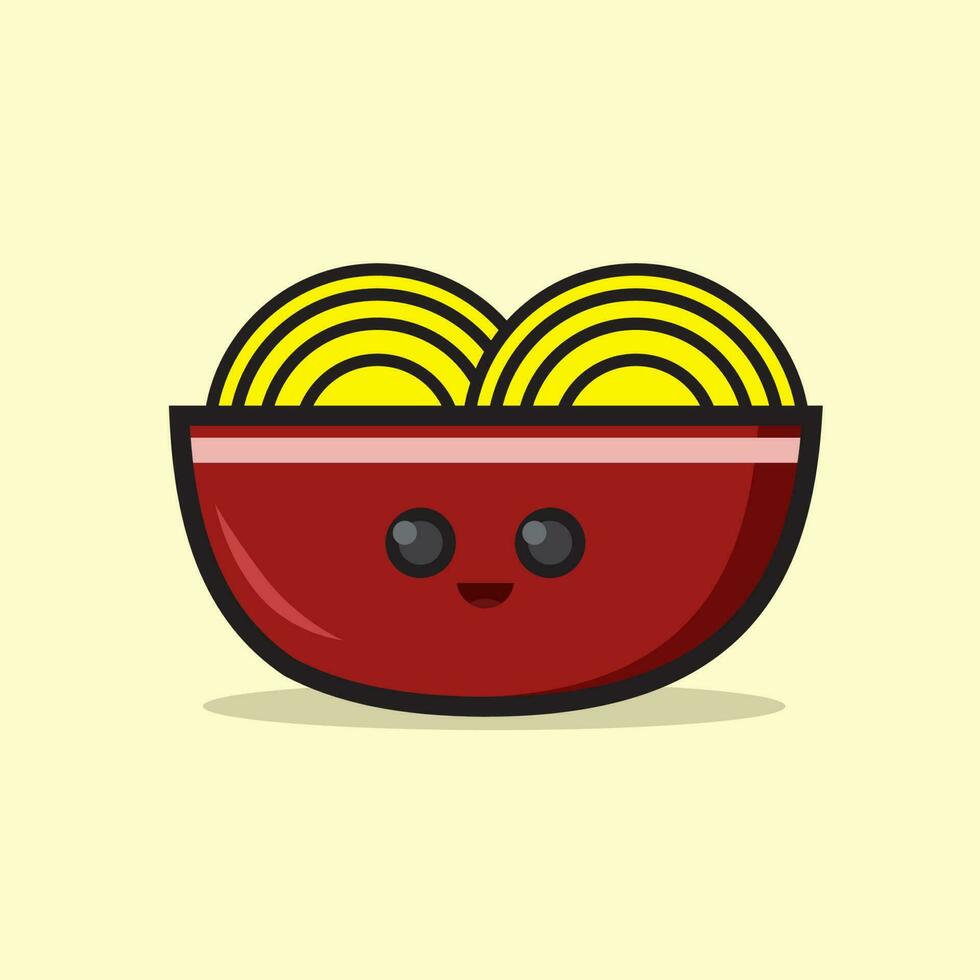 linda fideos ilustración para mascota y logo. vector