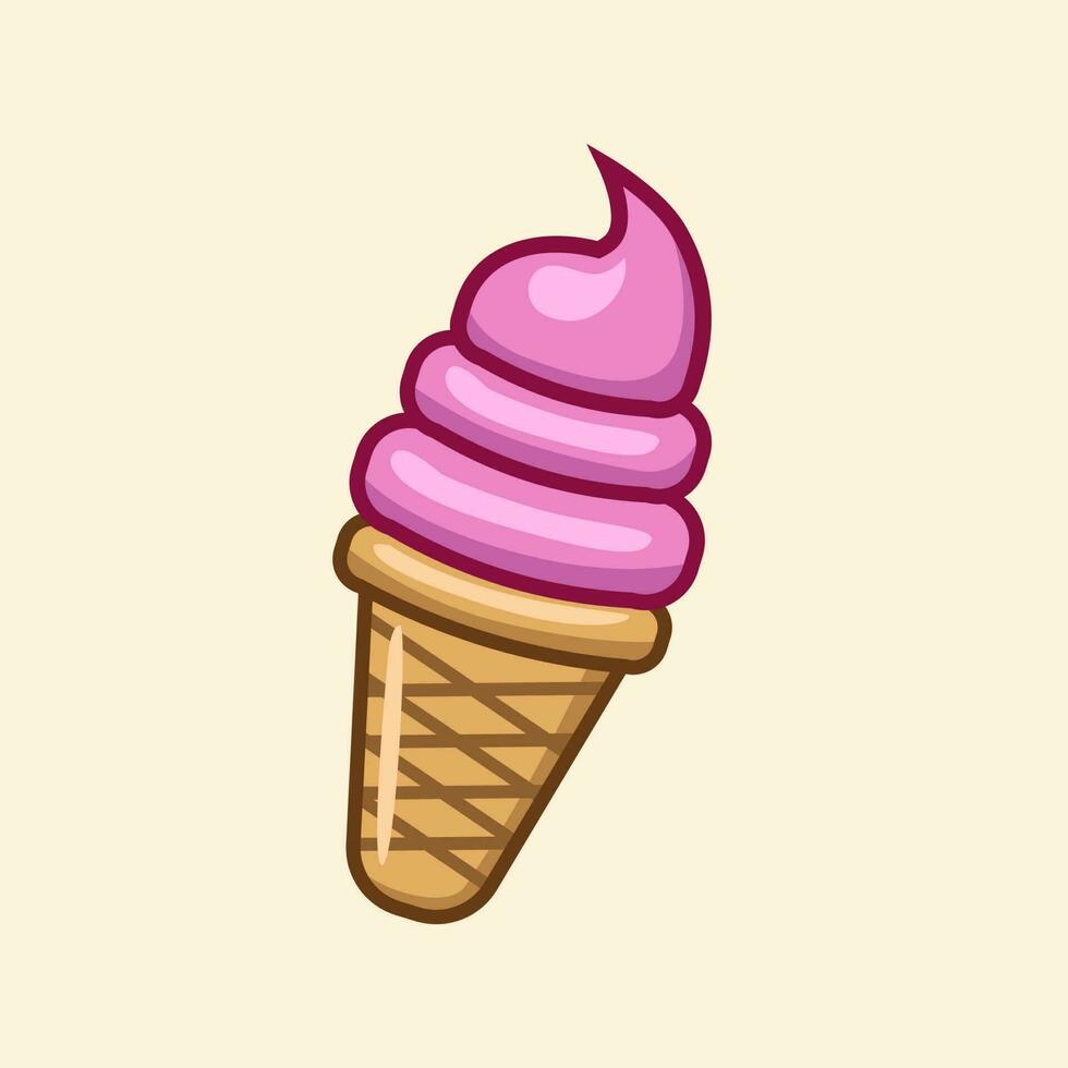 ice cream illustration for logo and children's book. vector