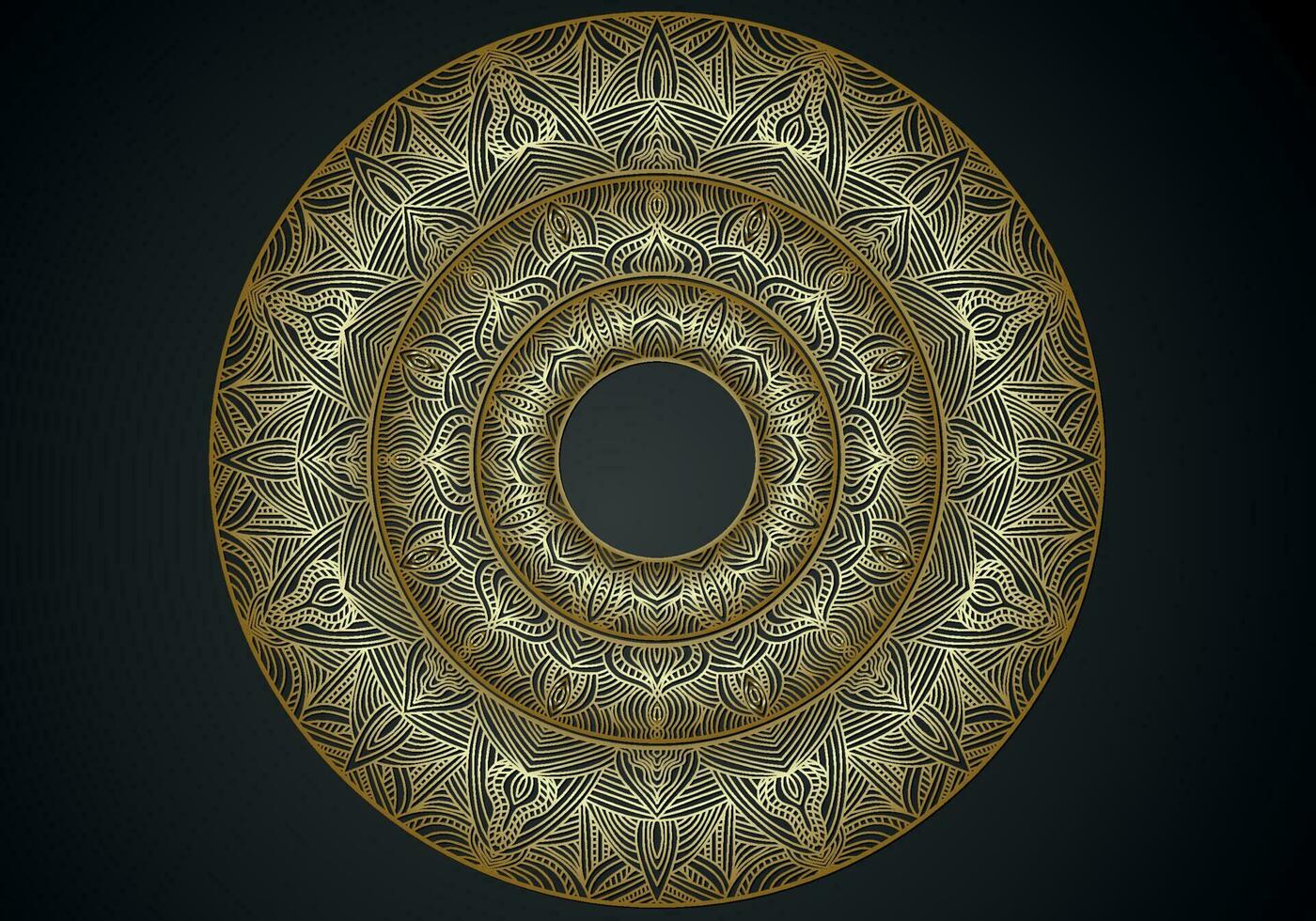 lujo mandala antecedentes ornamental, arabesco estilo con dorado arabesco modelo estilo. decorativo mandala ornamento para impresión vector