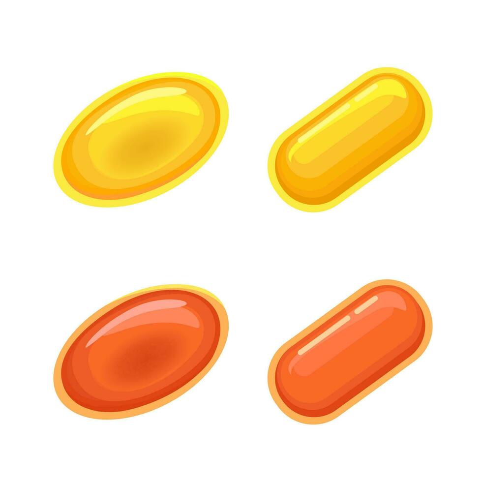Cod Liver Oil Capsule Collection Set Cartoon Symbol illustration vector
