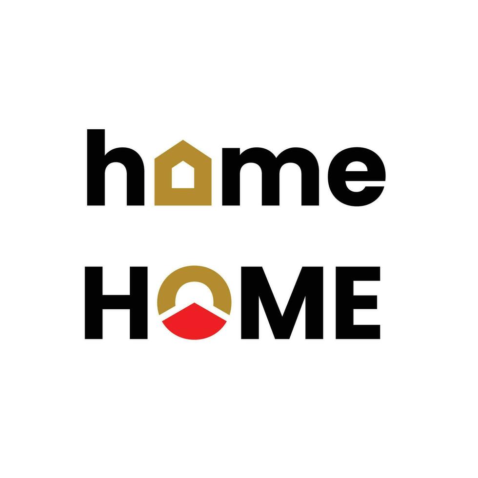 home logo type with creative symbol combination vector