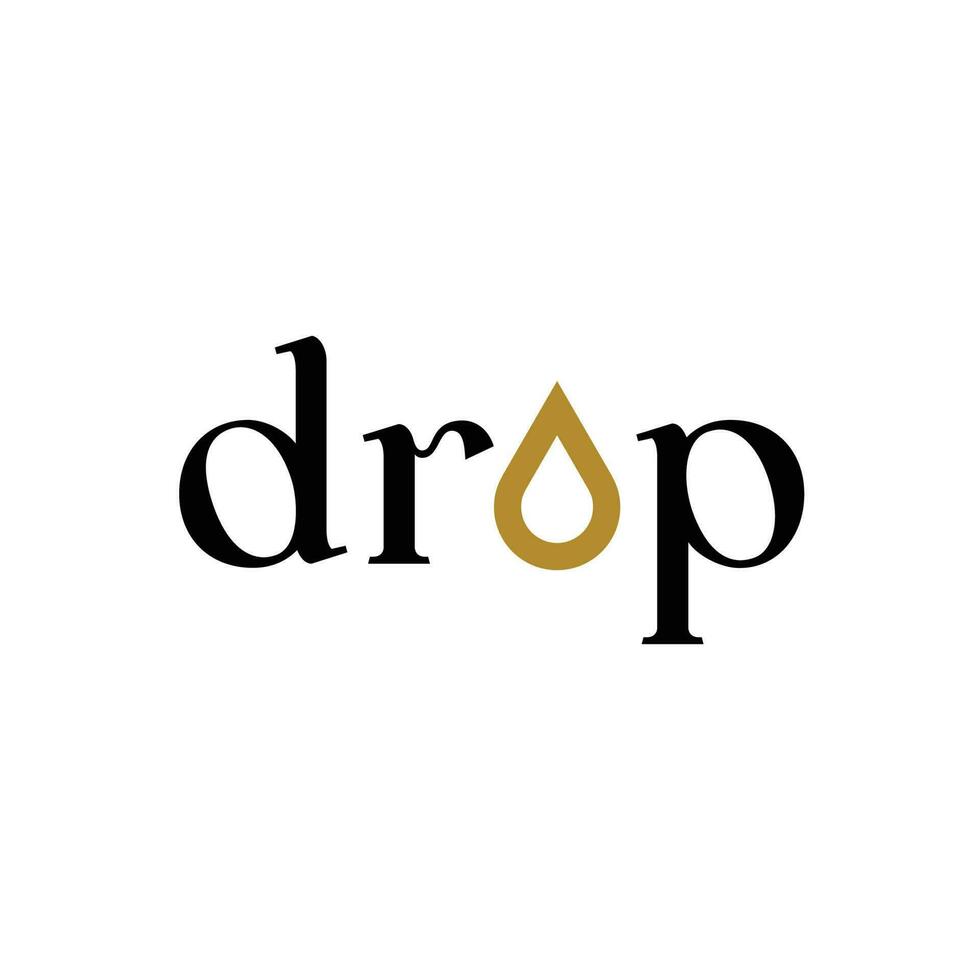sleek drop water logo type vector