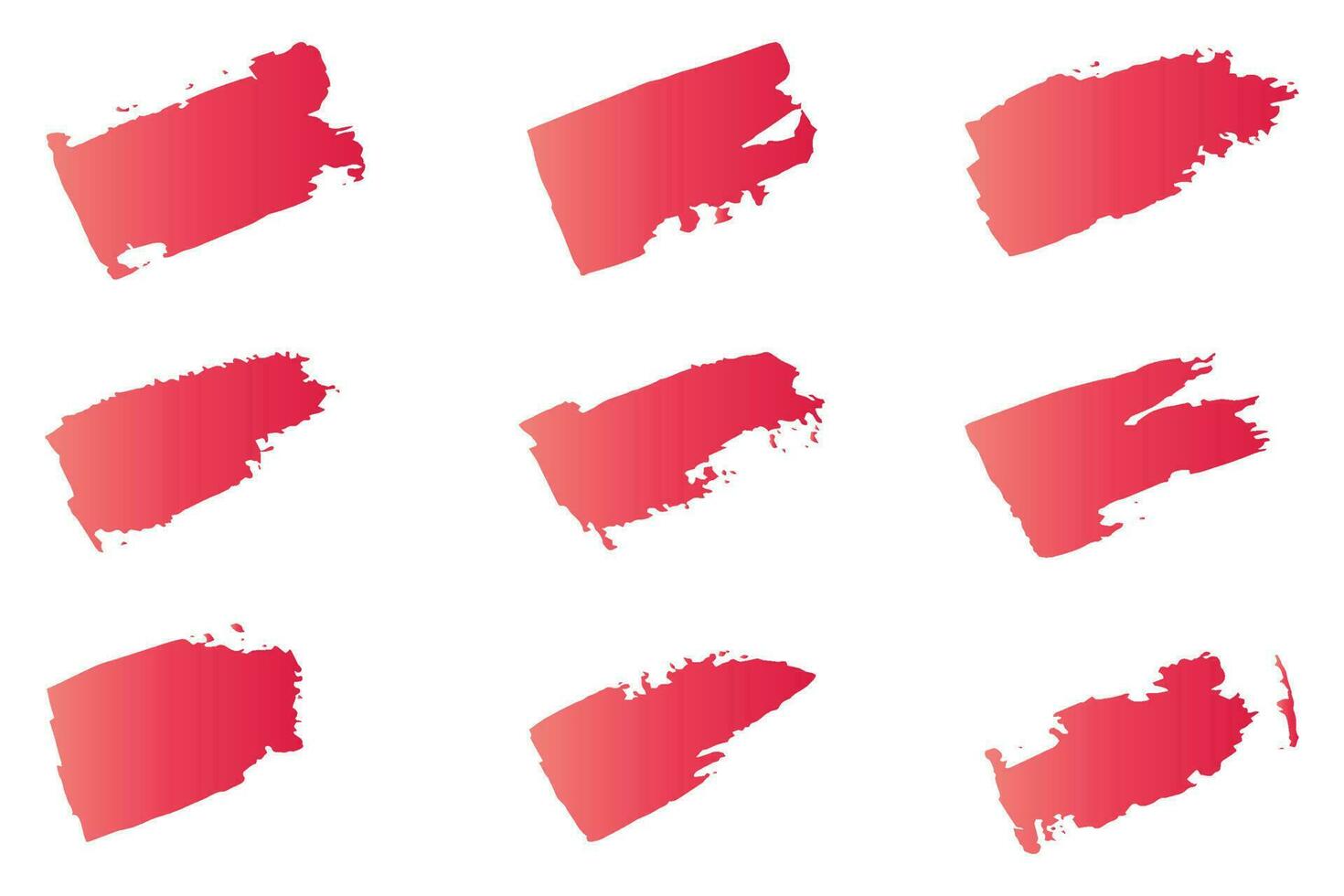 Grungy ink brush strokes, Colorful brush stroke set, dirty strokes set vector