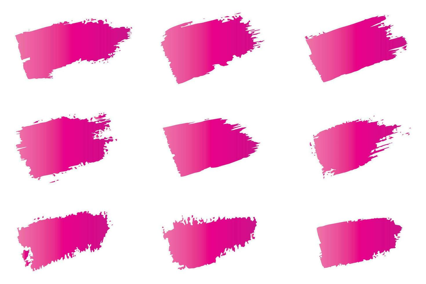 Colorful brush strokes, dirty brush effect, grungy brush stroke set vector