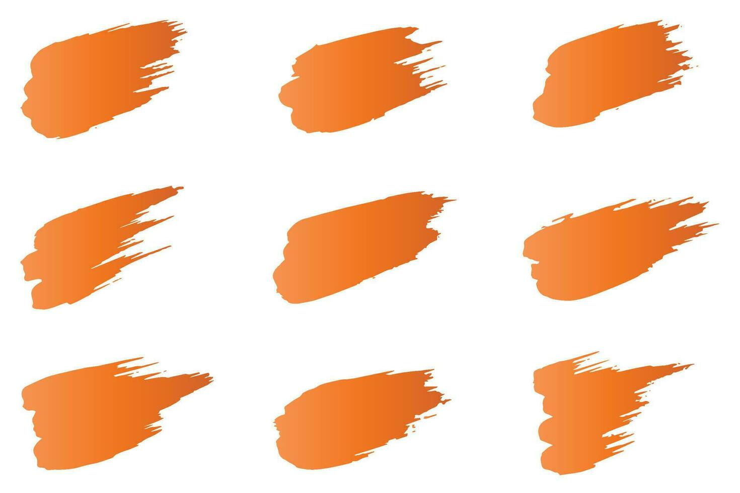 Colorful brush strokes, dirty brush effect, grungy brush stroke set vector