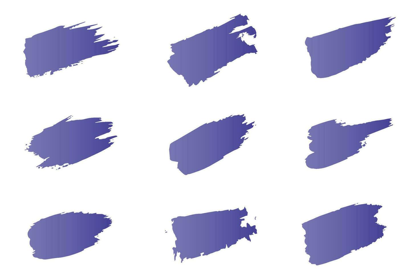 Colorful brush strokes, dirty brush effect, grungy brush stroke set vector