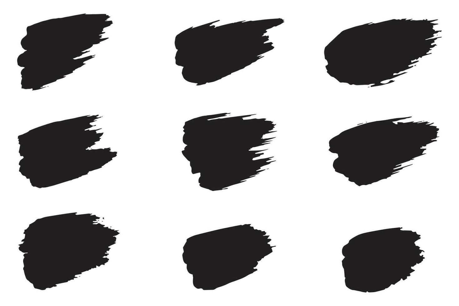 Ink brush strokes, Grungy brush effect, Dirty brush stroke set vector