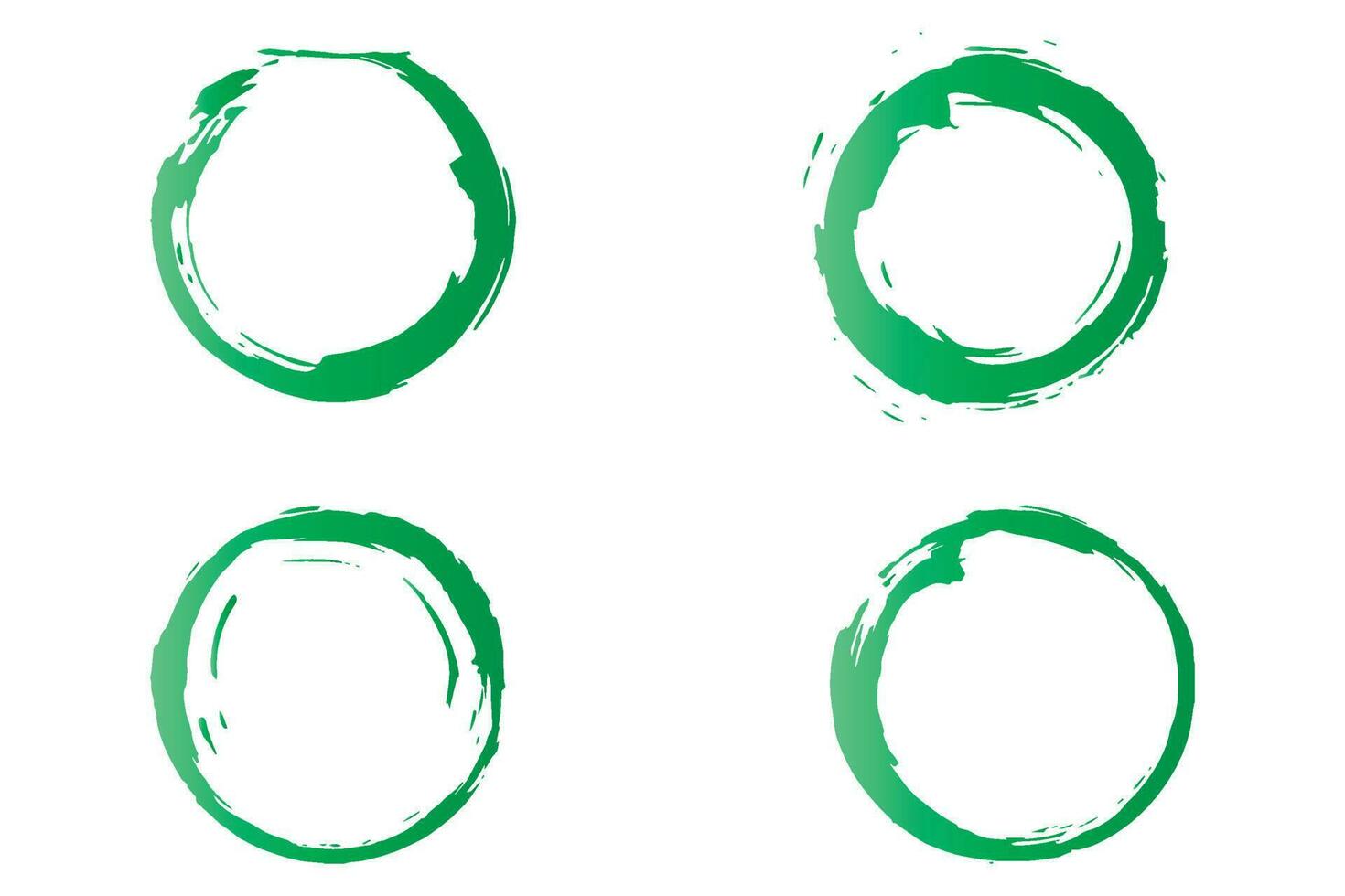 Colorful circle stroke set, round brush stroke, grunge circle strokes vector