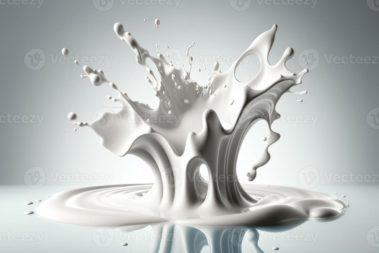 Milk liquid milk splash. White milk background. photo