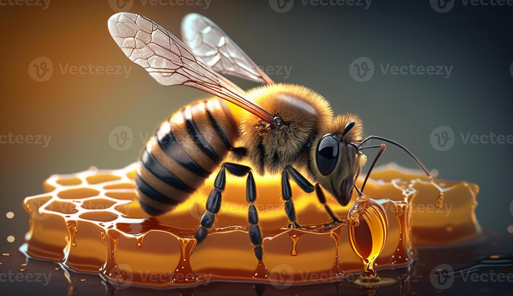 bee and honey, photo