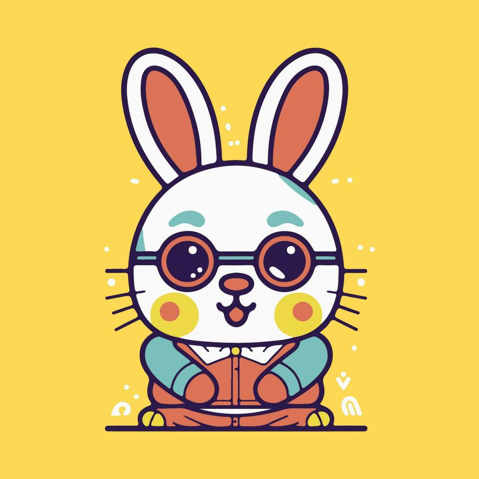 a vibrantly illustrated evil rabbit vector