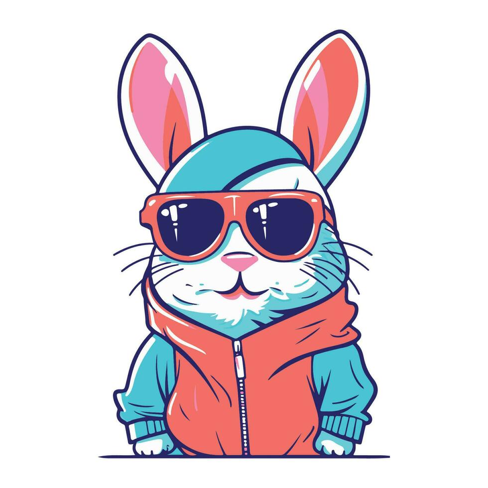 a vibrantly illustrated evil rabbit vector