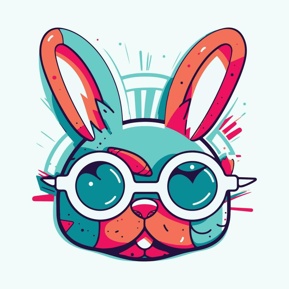 a vibrantly illustrated evil rabbit vector