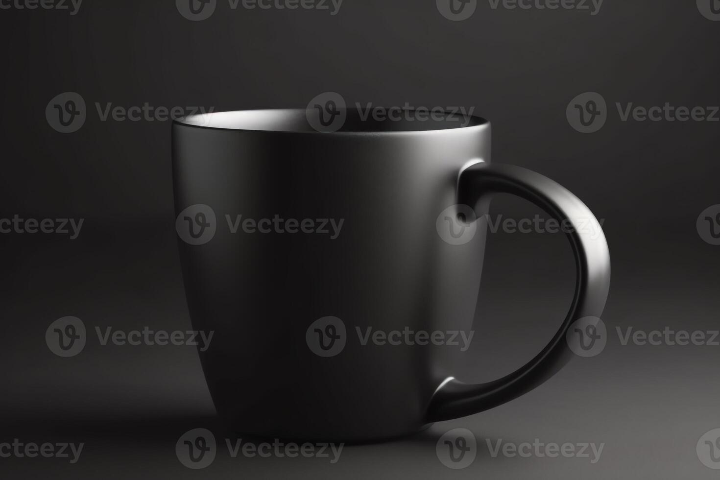 negro jarra burlarse de arriba aislado en ligero gris antecedentes 3d ilustración. ai generado foto