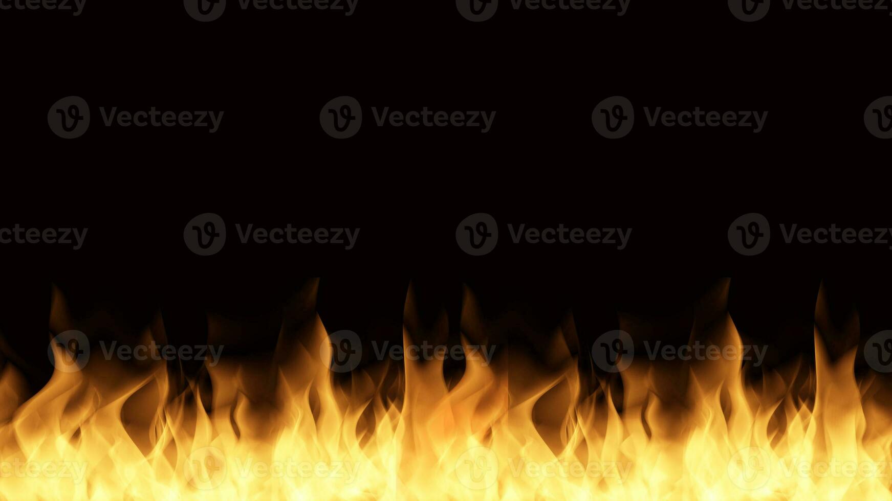 Flame of fire Burning on black background image photo