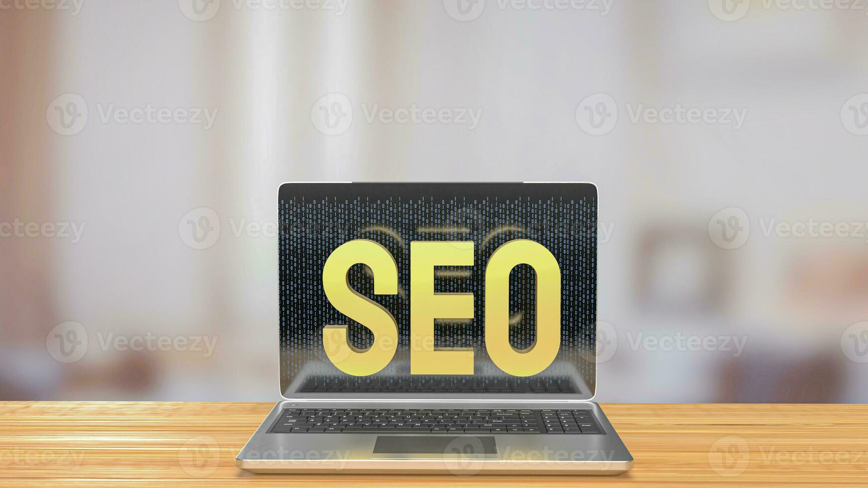 The SEO on Notebook for Business or technology concept 3d rendering photo