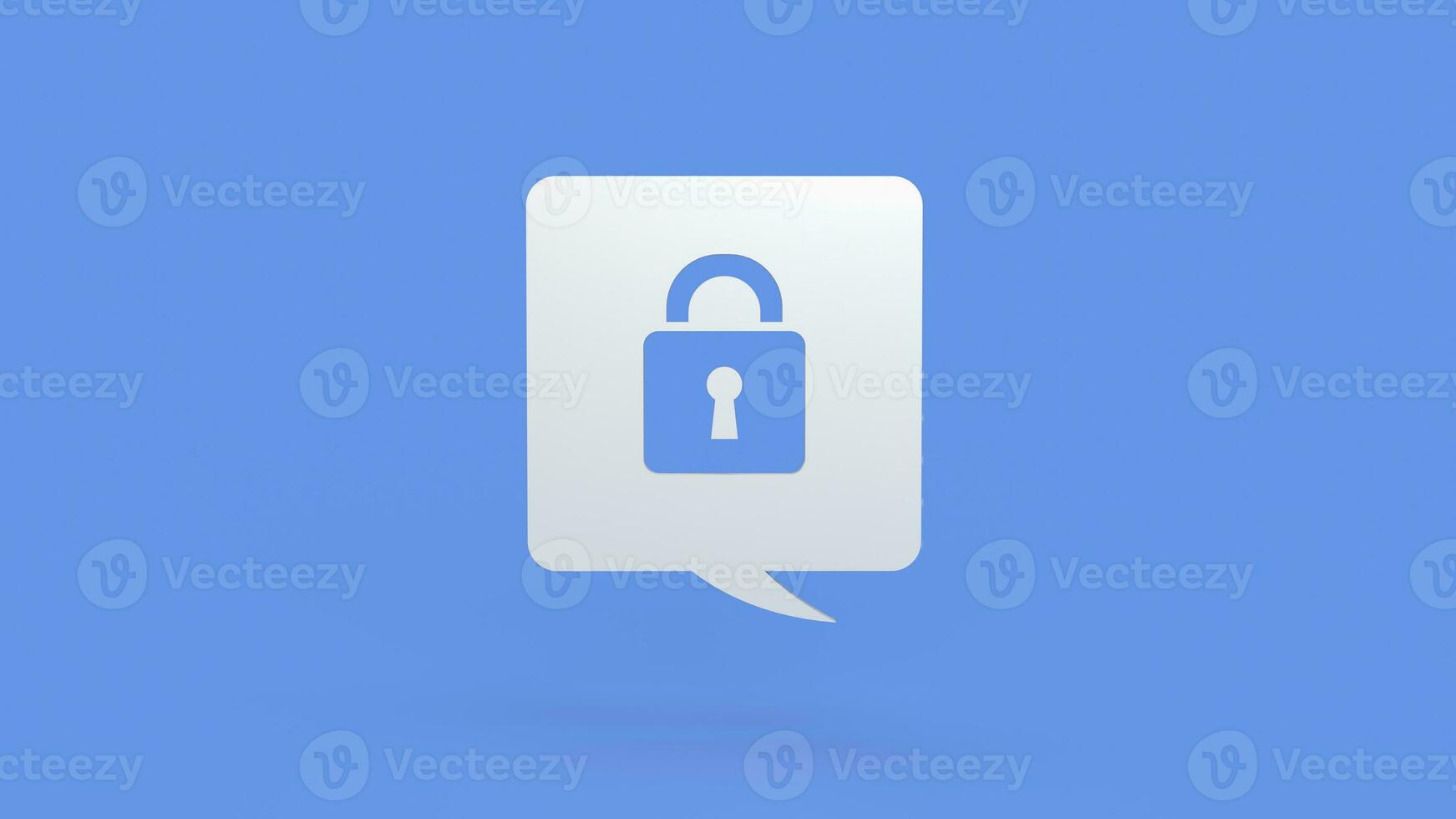 Lock icon for security concept 3d rendering photo