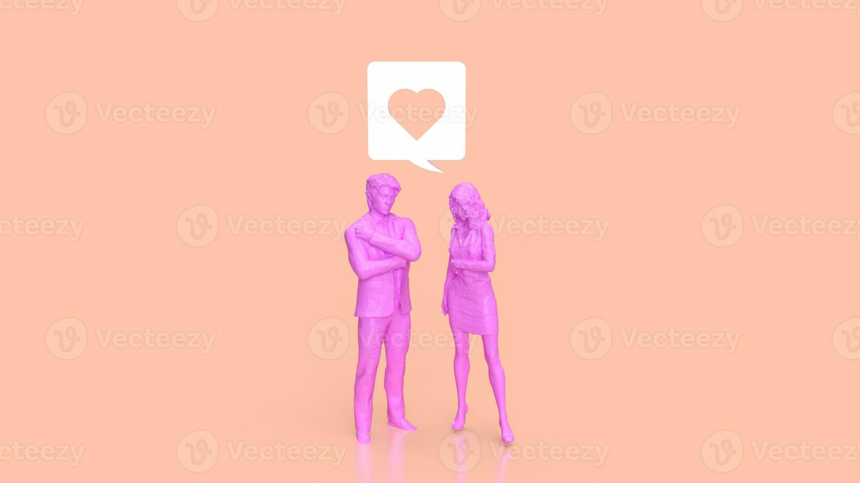 The man and woman figure for love concept 3d rendering photo