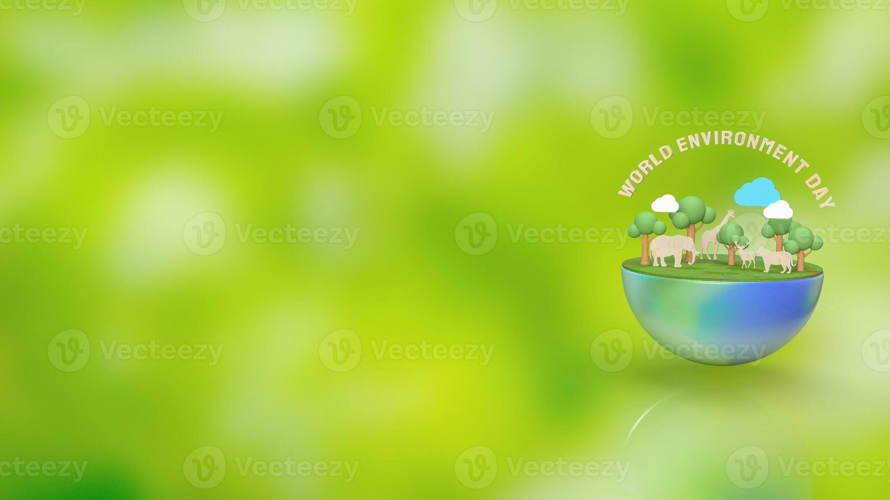 The earth and animal for world environment day 3d rendering photo