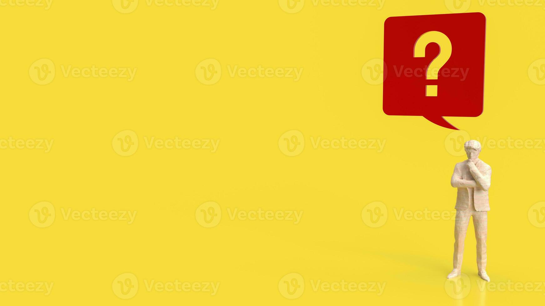 The question icon and man figure for business concept 3d rendering photo