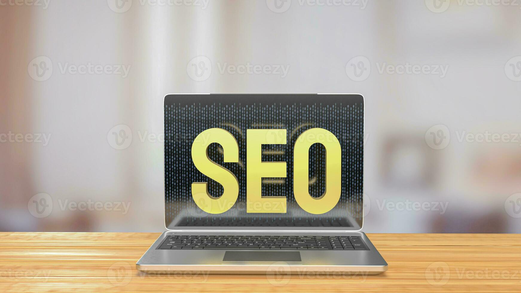 The SEO on Notebook for Business or technology concept 3d rendering photo