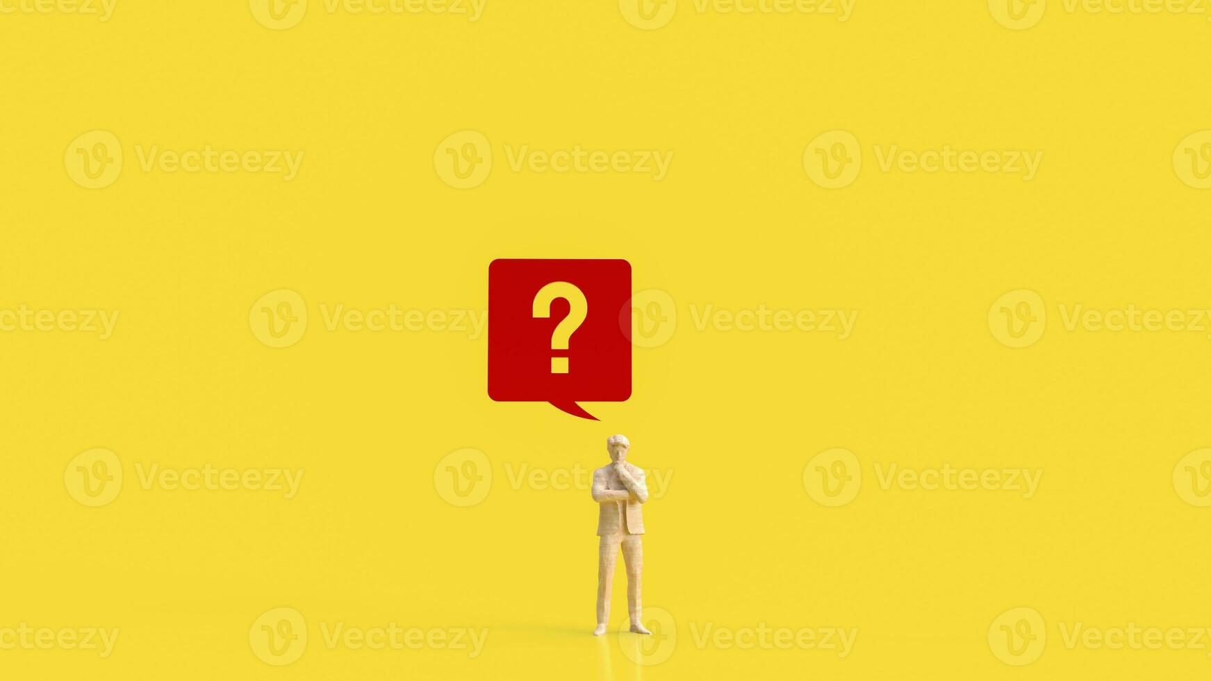 The question icon and man figure for business concept 3d rendering photo