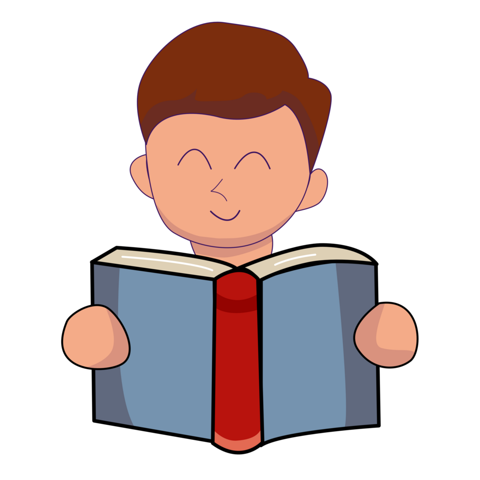 The Boy holding open books and reading 23377339 PNG