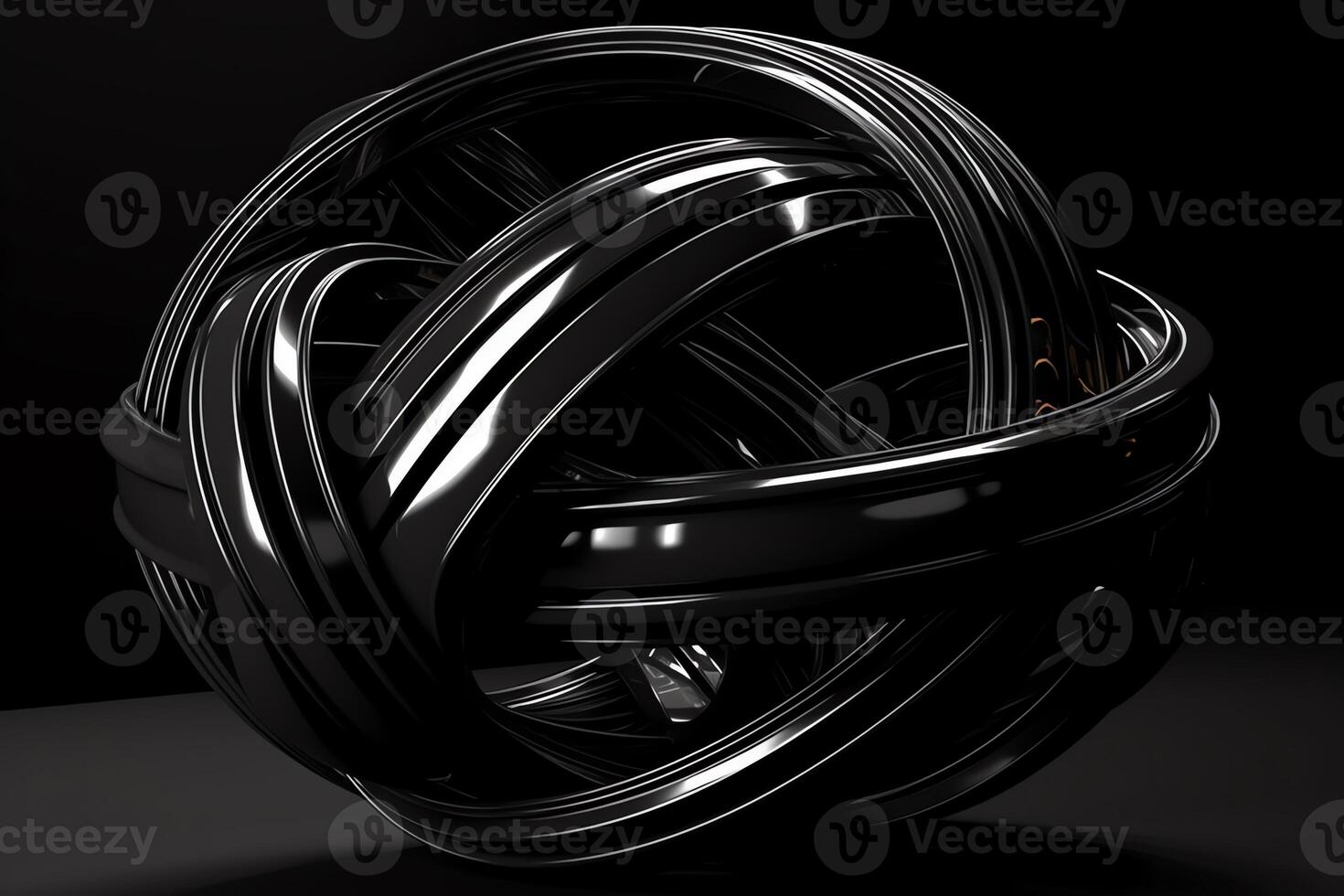 3D render of abstract detailed shape black futuristic background. photo