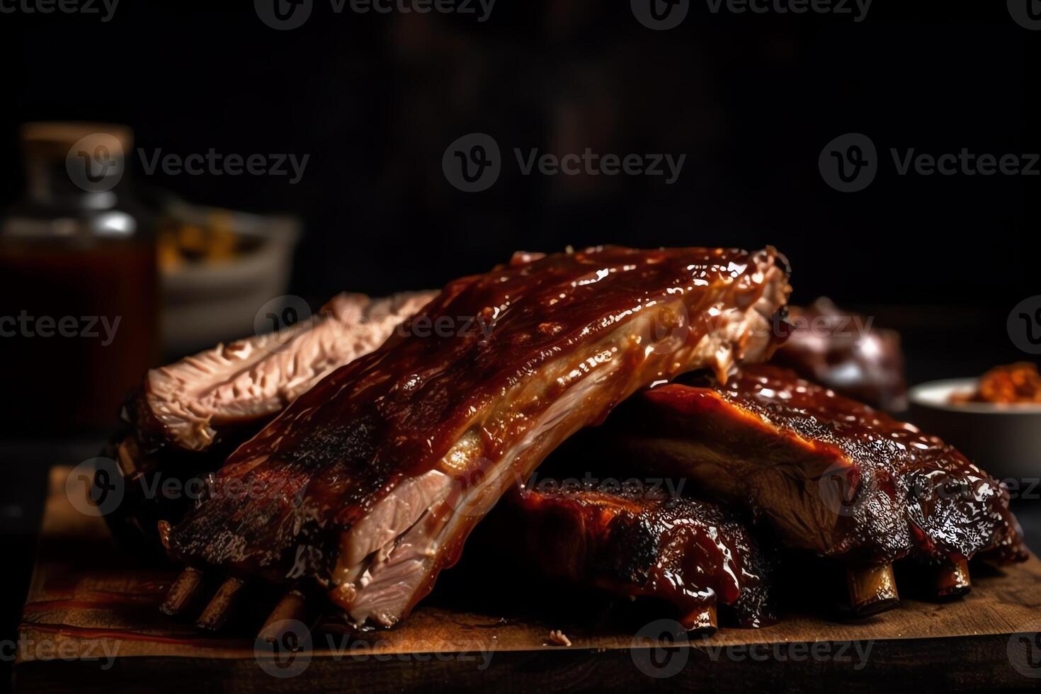 Bbq ribs in bbq sauce. photo