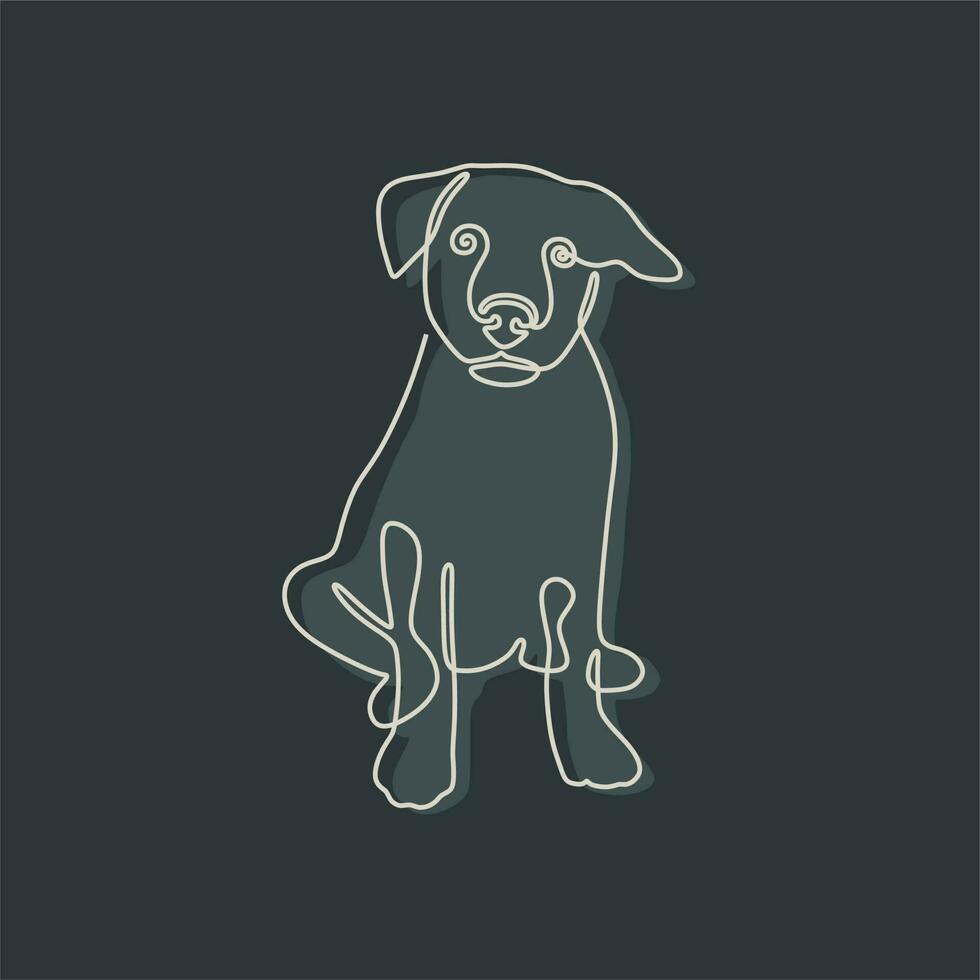 animal vintage line art with dark background vector