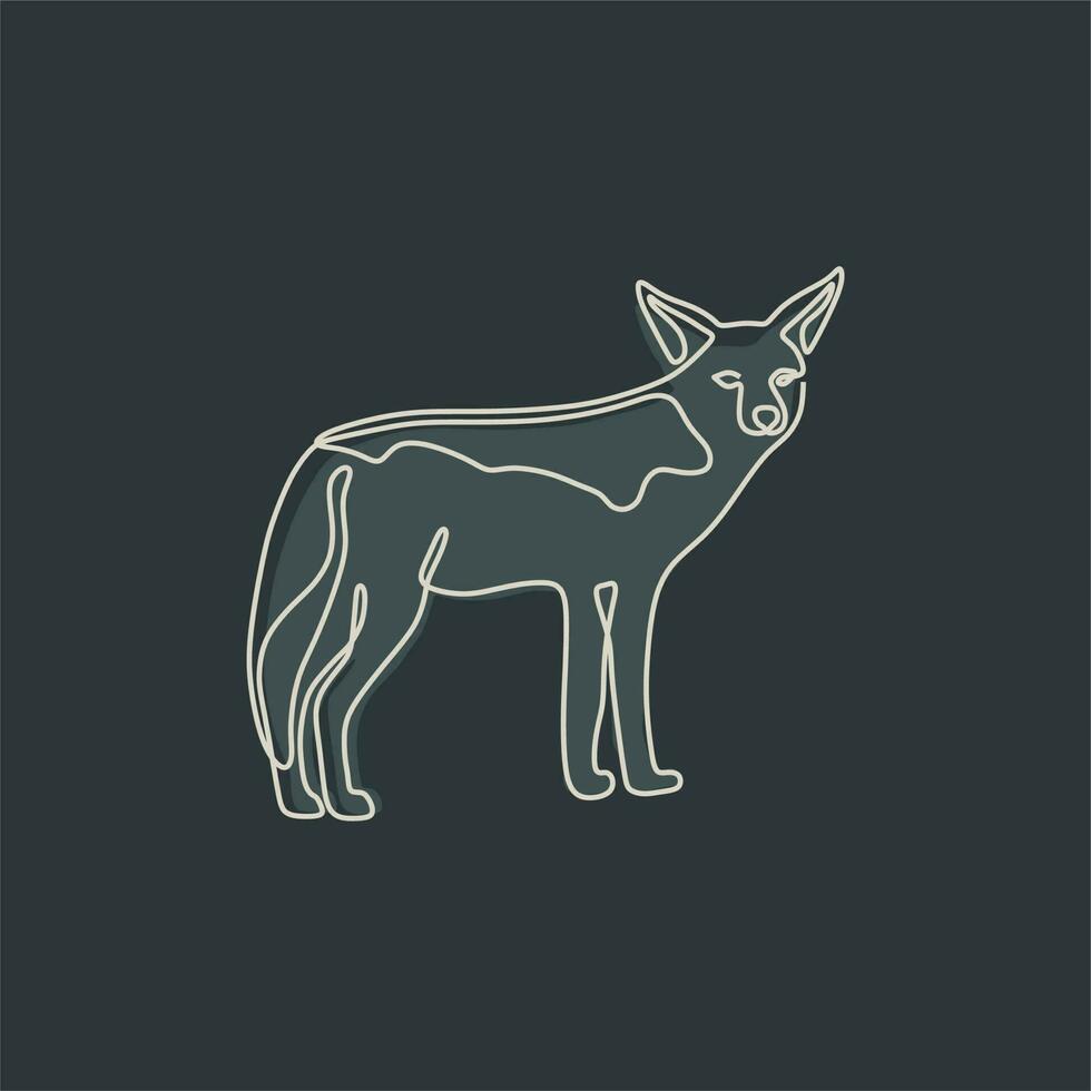 animal vintage line art with dark background vector