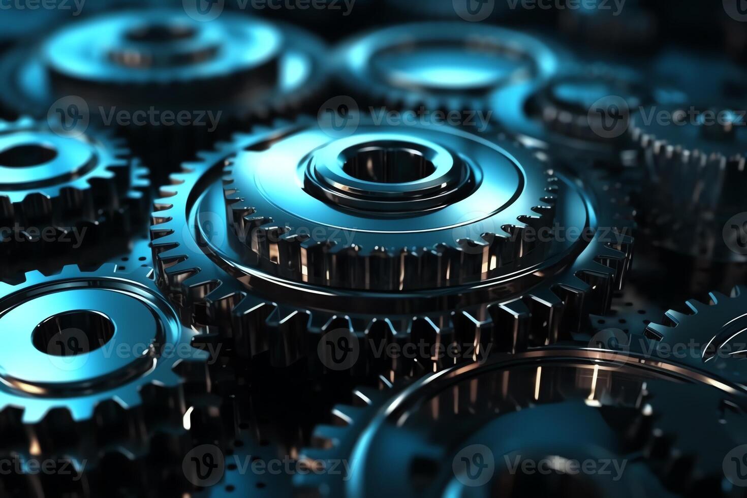 Cogs and gear wheel mechanisms concepts and ideas hitech digital technology and engineering design abstract technical background of mechanical engineering. photo