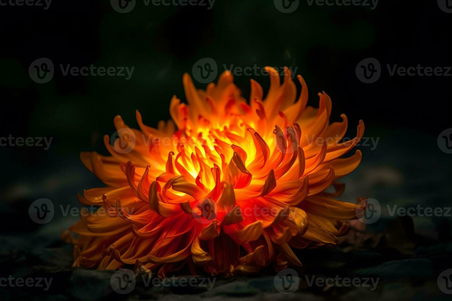 Fire flower. AI Generated photo