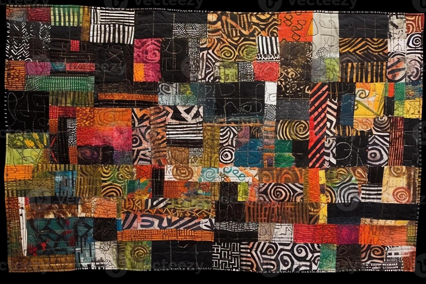 African textile inspired abstract art piece with high contrast. photo