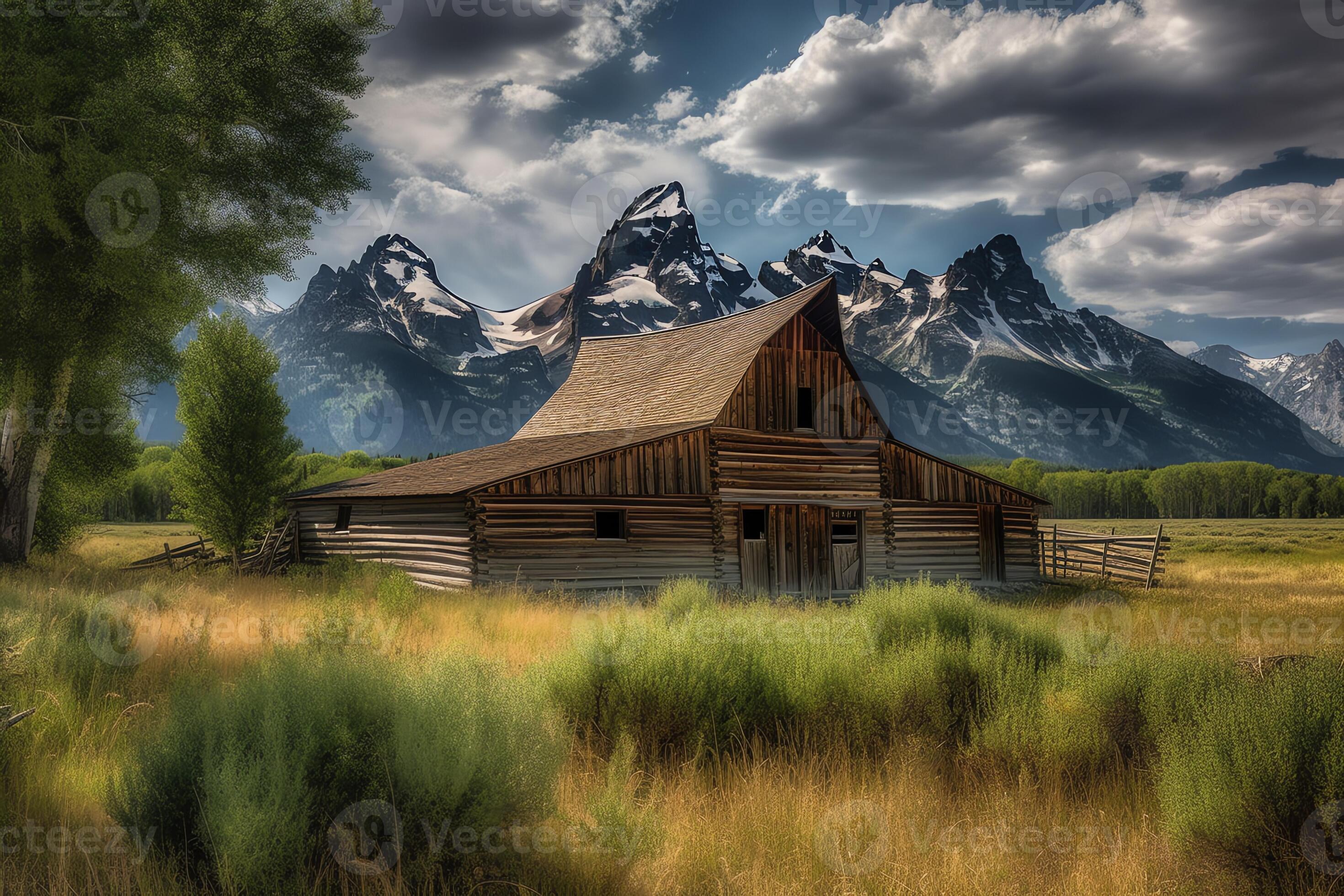 Moulton barn grand teton national park. 23378166 Stock Photo at Vecteezy