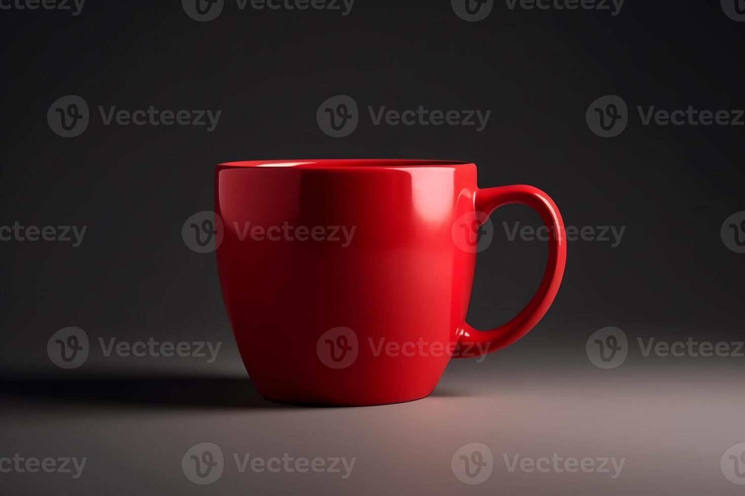 11 Oz red coffee mug mockup isolated. photo