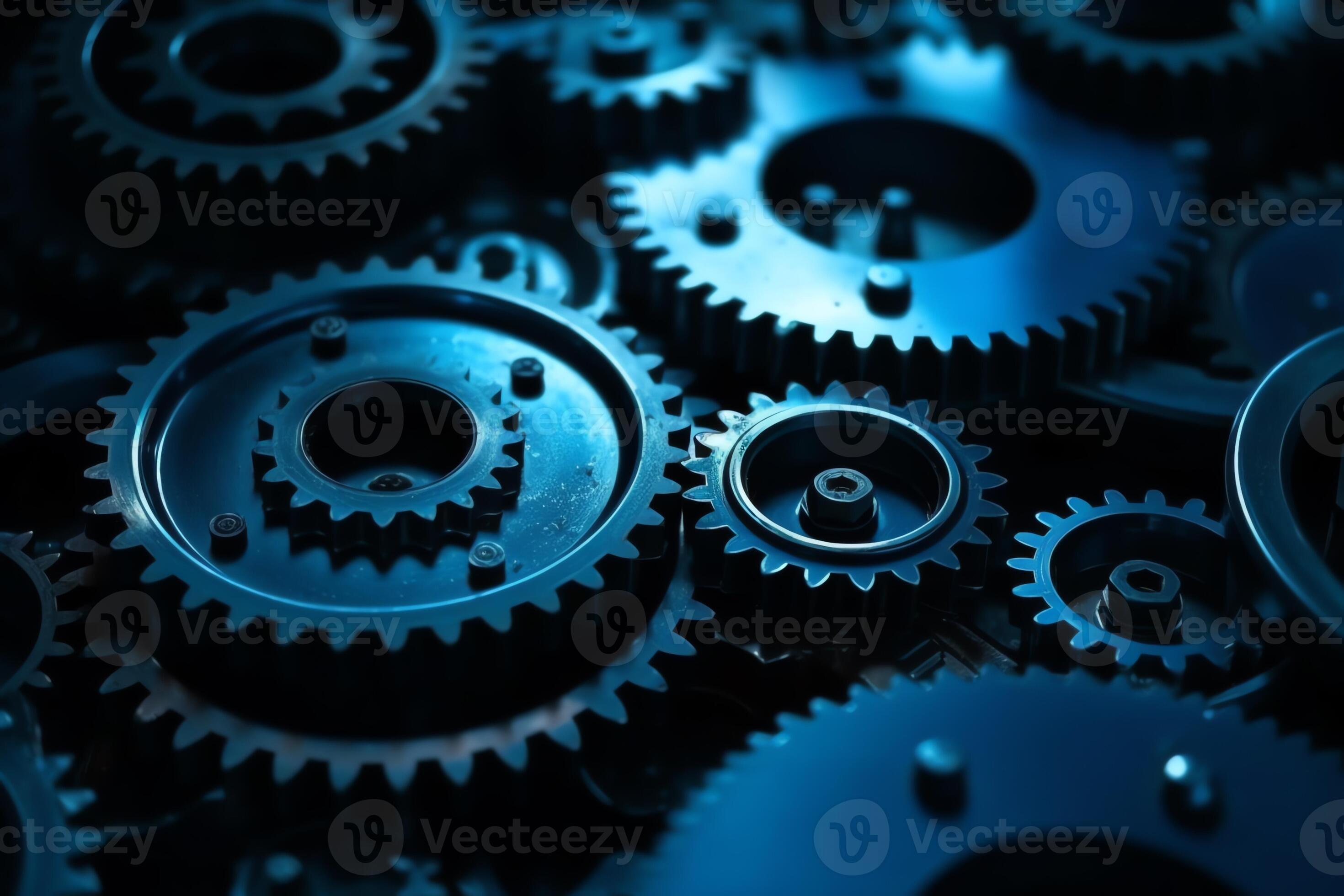 Blue gear background. 23378206 Stock Photo at Vecteezy