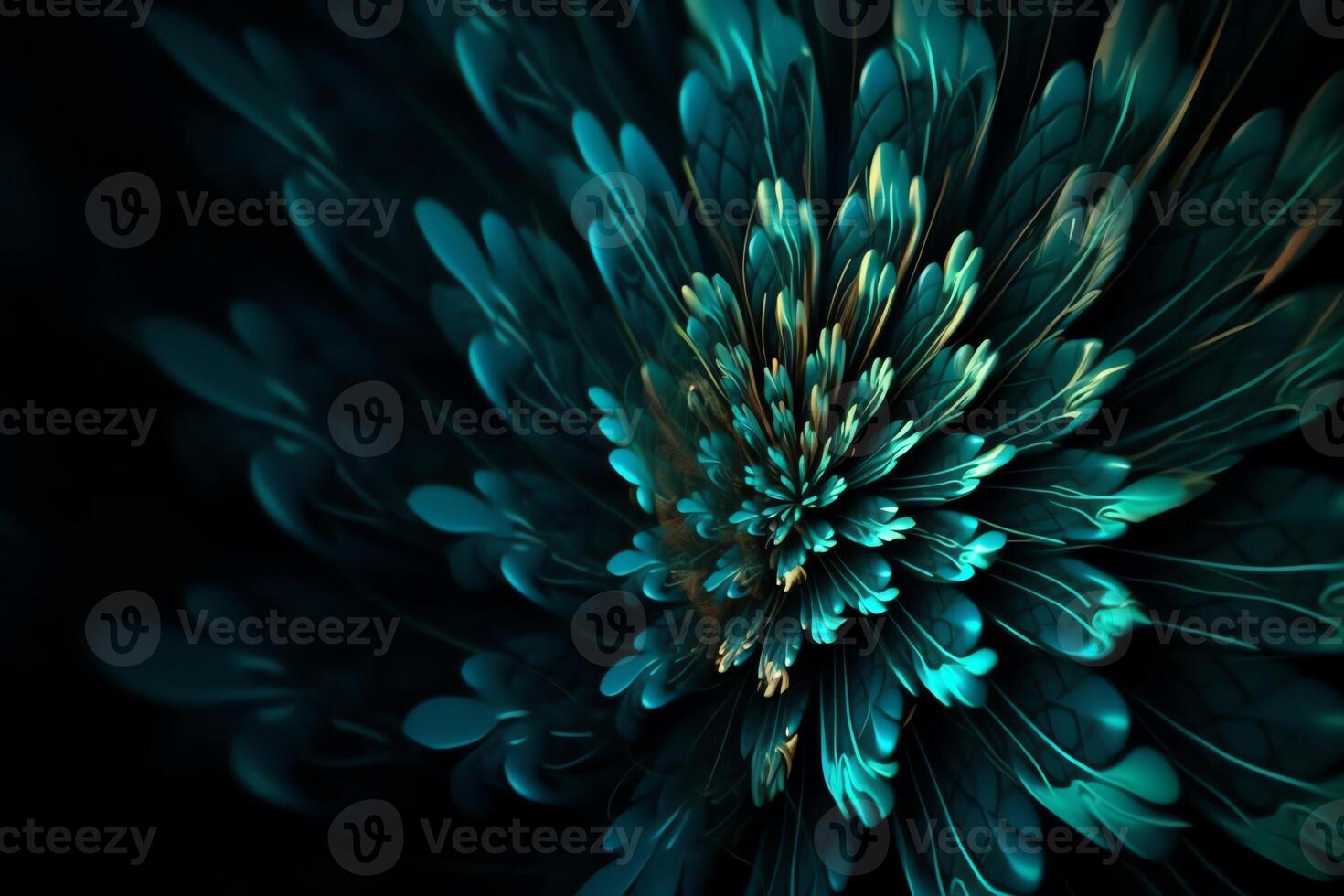 Geometrical digital 3d render fractal amoled texture with high contrasted bloom effect chaotic flow collection. photo