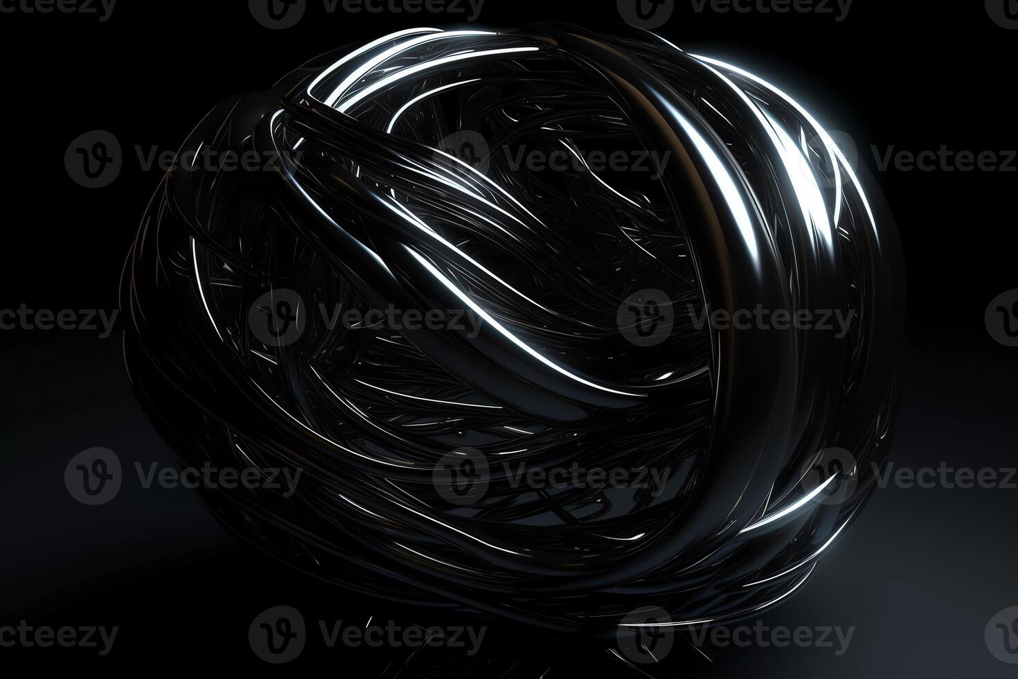 3D render of abstract detailed shape black futuristic background. photo