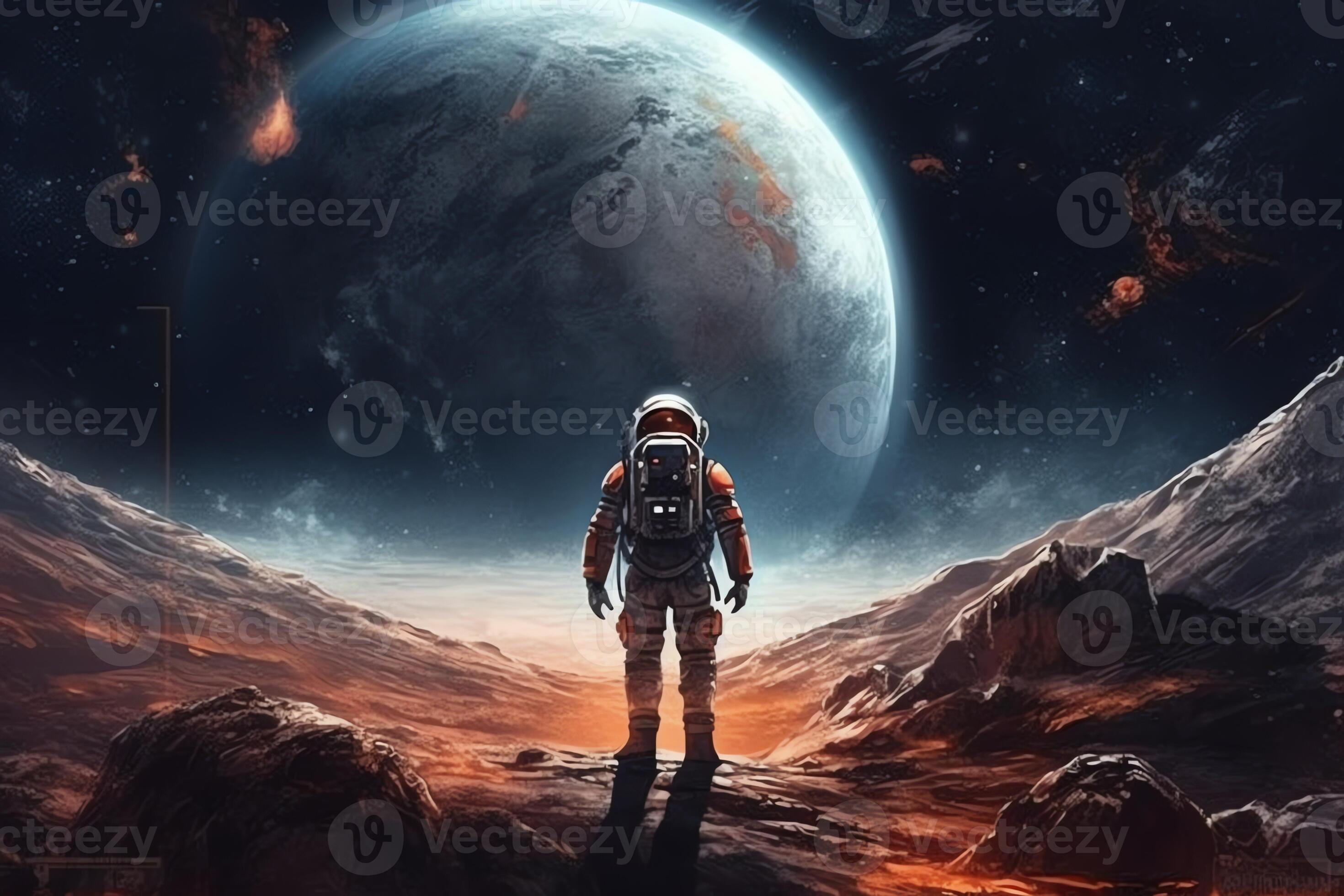 Astronaut Wallpaper 4K Neon light Asteroids Space suit 2486