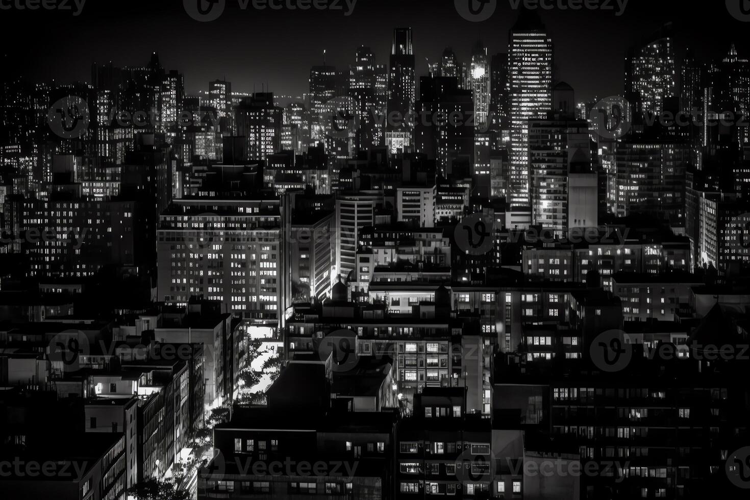 Monochrome cityscape with high contrast. photo