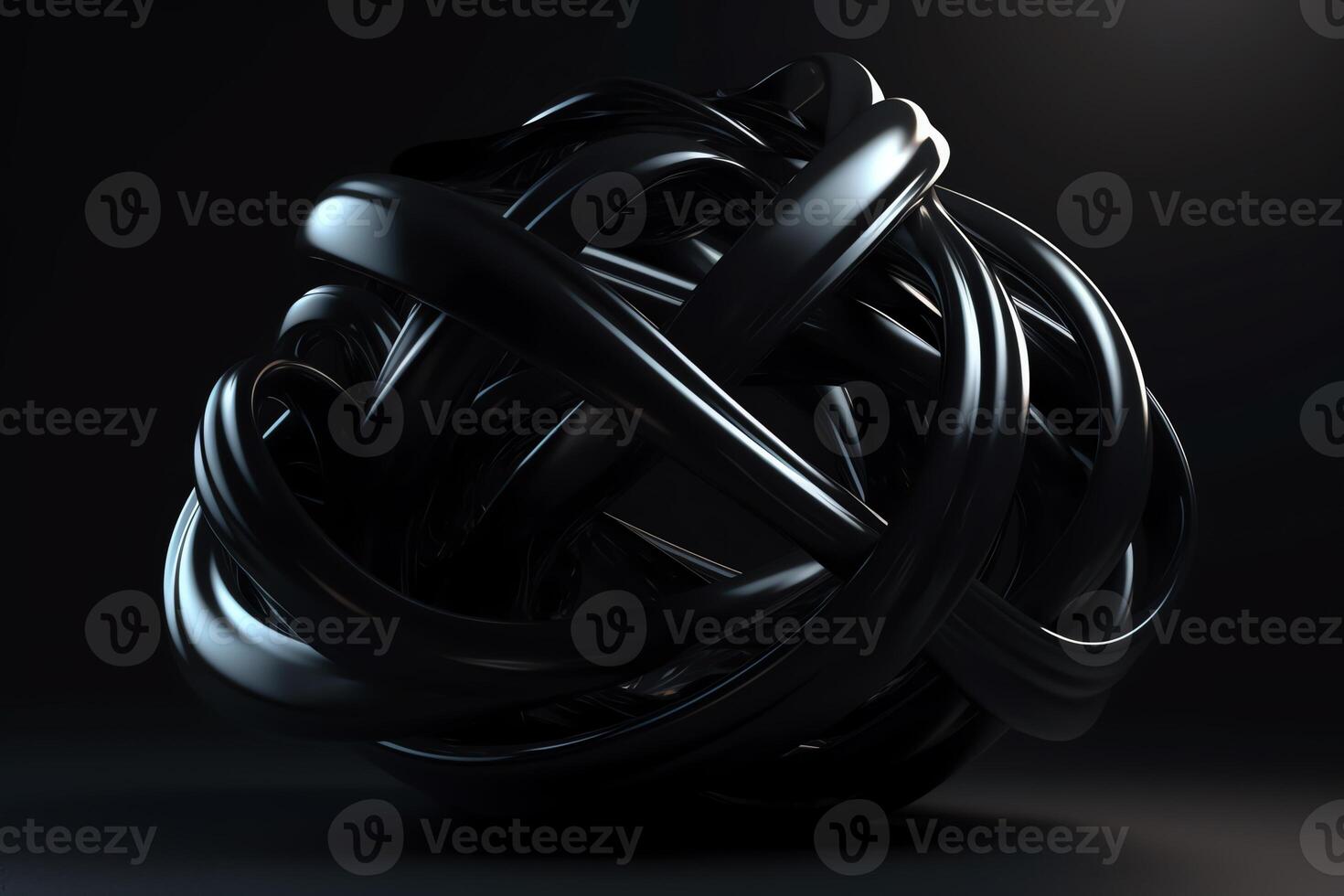 3D render of abstract detailed shape black futuristic background. photo
