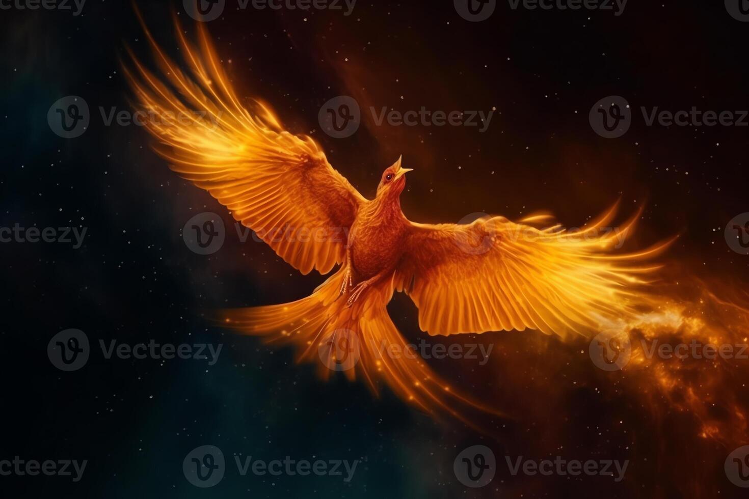 Pheonix flying in the space. photo