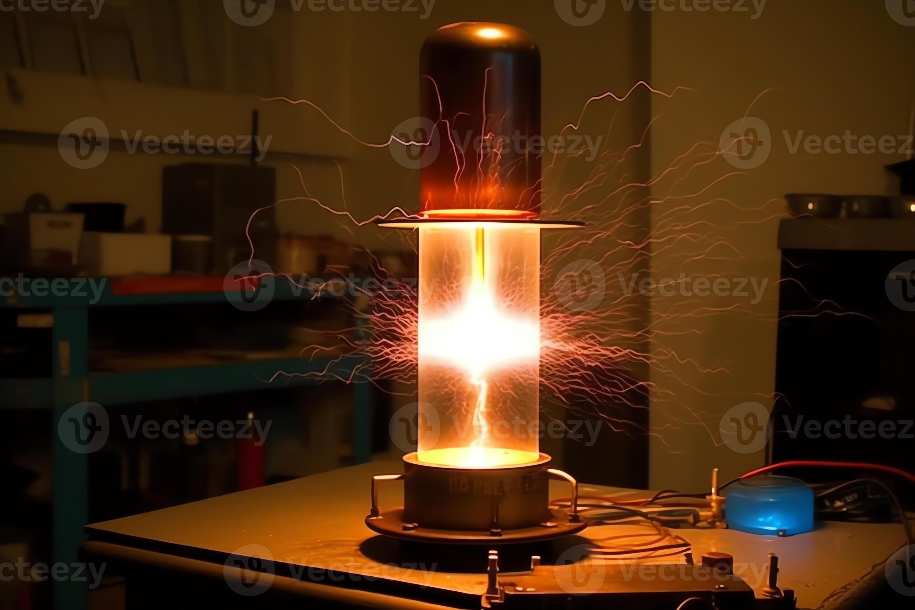 Tesla coil experiment. AI Generated 23378565 Stock Photo at Vecteezy