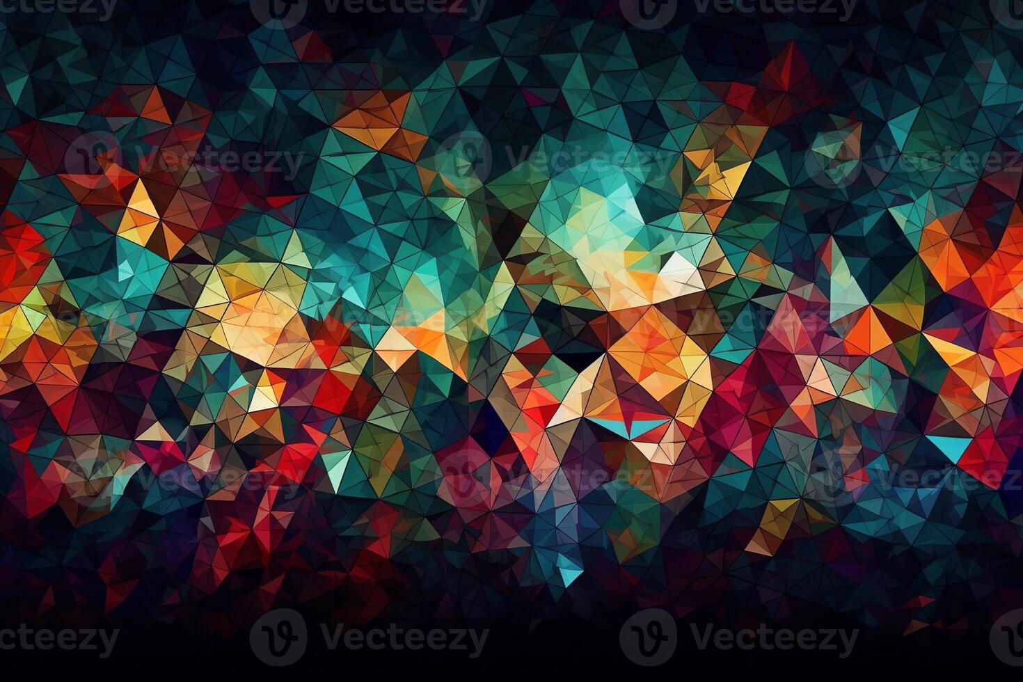 Abstract triangle mosaic in bold and bright colors. photo