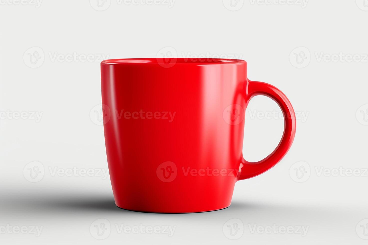 11 Oz red coffee mug mockup isolated. photo