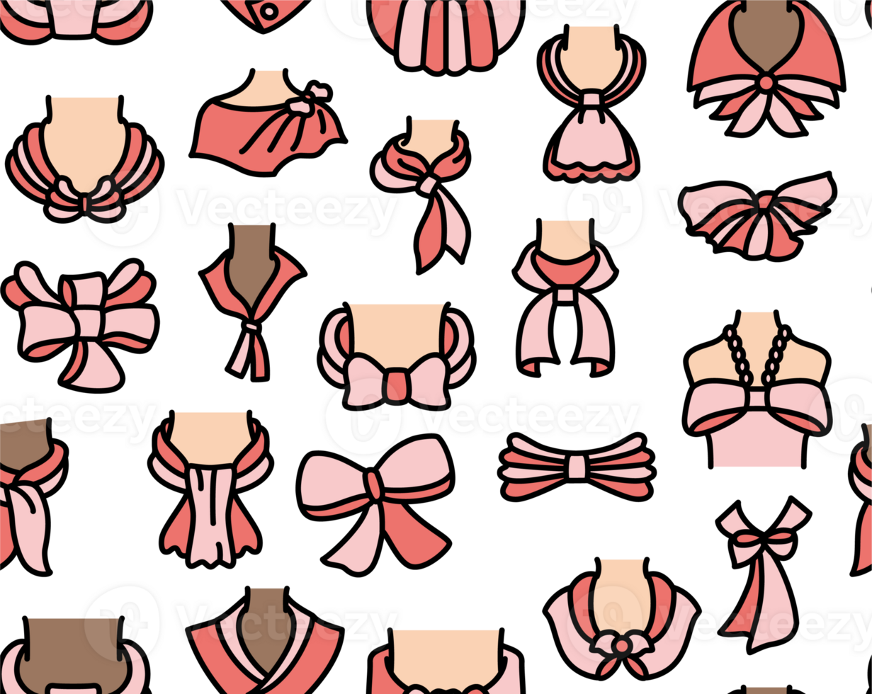 Seamless pattern of different neckerchief png