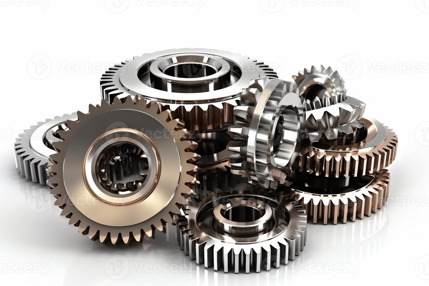 3Dillustration of gears on white background. photo